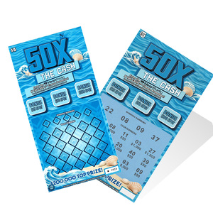 Cartes de loterie à gratter style océan avec impression personnalisée haute résolution, estampage à chaud et revêtement de sécurité - Product Image 2