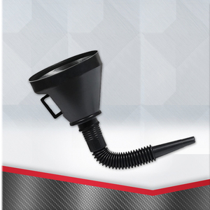 Personalizado portátil preto haste curta pp plástico carro combustível tranferring funil conjunto com filtro - Product Image 2