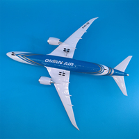 Modèle d'avion Oman Air B787 de 47 cm, haute simulation avec éclairage LED, train d'atterrissage, en résine ABS, ornement pour exposition