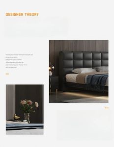 Camas flotantes de hotel, marcos de <span class=keywords><strong>cama</strong></span> de madera, bases con cabecero ligero, popular suspensión moderna, camas de plataforma tapizadas - Product Image 5