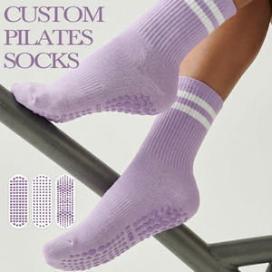 Chaussettes de Pilates personnalisées avec logo imprimé, antidérapantes, pour femmes, avec grip, pour yoga et fitness, vente en gros d'usine Bilu - Product Image 3