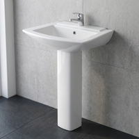 Bassin de style antique avec piédestal en céramique lavabo piédestal Lavabo Designer moderne évier support ensemble articles sanitaires produits