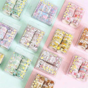 Custom printed Buy Christmas cute pink Sticker Roll Box Washi Tape Set