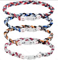 Collier tressé en titane pour le sport, style baseball, 3 cordes, vente en gros
