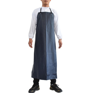 Navy Blue And Light Green Composite Pvc <b>Apron</b> <b>Waterproof</b> Thickened For Food Processing Work Suit - Product Image 1