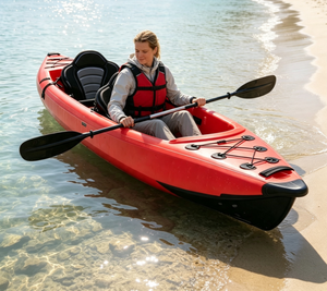 Kayak Inflable para 2 Personas, Bote de Pesca con Piso de Tecnología Drop Stitch, Kayak en Tándem para Deportes Acuáticos al Aire Libre - Product Image 1