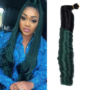 Venta al por mayor de 24 pulgadas de fibra de alta temperatura gente negra africana español espiral ganchillo extensión Ombre pelo trenzado rizado sintético - Product Image 4