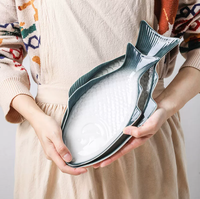 Große Japanische Fischförmige Snackplatte Modernes Design Gedämpfte Fischplatte Haushalts-Tafelgeschirr Fischplatte
