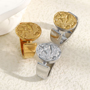 Anillo de Pastel Redondo de Acero Inoxidable Chapado en Oro de 18K, Decoración Simple Hecha a Mano, Estilo Europeo y Americano, Éxito de Ventas de Dreamidea - Product Image 6