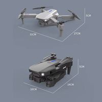 Dron Cuatricóptero Plegable con Control Remoto, Juguete de Regalo E88, Dron FPV Inalámbrico Profesional con Cámara HD 4K de Gran Angular
