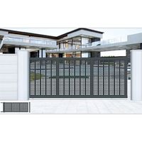 Gerbang Geser Aluminium Lapis Bubuk Modern Mewah untuk Pengembangan Jalan Masuk Vila Premium