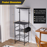 Support d'imprimante JH-Mech, robuste, résistant à la rouille, 60 x 40 x 94 cm, gain de place, bureau, marron, pour imprimante