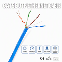 Câble Ethernet Cat5e UTP à conducteur solide 4 paires 24AWG en cuivre, 305m, prix usine, pour caméra IP CCTV POE