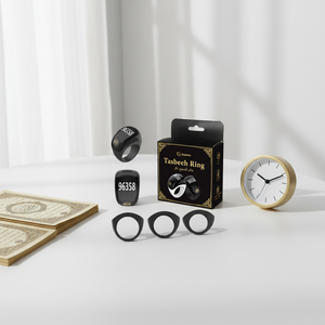 Anneau de Dhikr intelligent avec écran OLED, suivi de l'historique, contrôle par application, rappel <span class=keywords><strong>des</strong></span> heures de prière musulmanes - Product Image 1