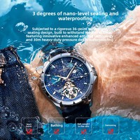 Montre mécanique automatique pour homme, modèle 2026, en acier inoxydable, verre saphir, cadran à aiguilles lumineuses, bracelet en cuir véritable, étanche 30M