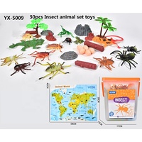 Décoration pour la fête, assortiments d'insecte en plastique, jouets pour Halloween, figurines réalistes avec imprimé de papillon, pour l'éveil des animaux