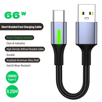 Câble USB-C court 60W 25cm 50cm, câble de charge rapide et de transfert de données USB-C vers USB-C pour iPhone 15 16 17 Pro Max, tablette, batterie externe