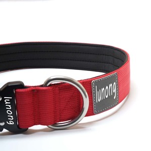 Solid <b>Red</b> Tactical <b>Dog</b> <b>Collars</b> Heavy Duty Nylon Eco-Friendly Soft Lining Padded Large <b>Dogs</b> Custom Logo Metal Ring 20mm width - Product Image 3