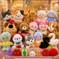 Jouets en peluche de 8 pouces en gros pour machines à griffes, modèles animaux en peluche, anime et dessins animés, jouets doux