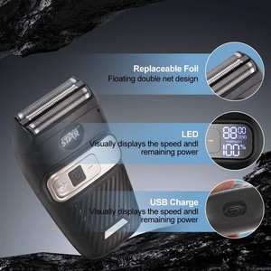 เครื่องโกนหนวดไฟฟ้า Winning Star แบบชาร์จ Type-C กันน้ำ IPX7 ใบมีดคู่ สำหรับผู้ชาย พกพาสะดวก 5W - Product Image 3