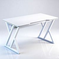 Pied de table en acier double en forme de X pas cher, plateau en MDF de 12 mm, stable, pour ordinateur, bureau, table de jeu et table de bureau à domicile