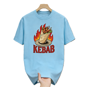 T-shirt graphique pour les amateurs de kebab, motif döner wrap épicé, impression fast-food, t-shirt oversize en coton à manches courtes, streetwear, haut décontracté - Product Image 2