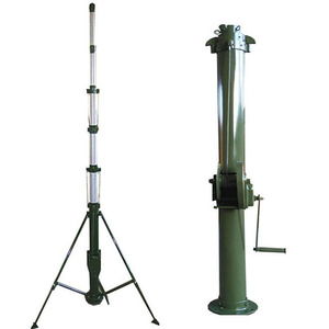 Mástil telescópico de antena de manivela manual de 5m y 50kg, CCTV e iluminación para tierra y vehículo - Product Image 1