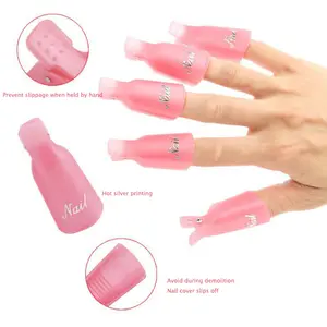 OEM Salon Plastic Manicure Tools 10pcs Reusable Plastic Uv Gel Polish Nail Art Soak Off Clip Polish Nail Remover Wrap Tool