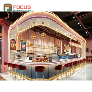 Vitrina de Gran Formato para Cafetería, Acabado en Nogal, Mueble para Tienda Minorista, Vitrina Comercial para Cafetería - Product Image 3