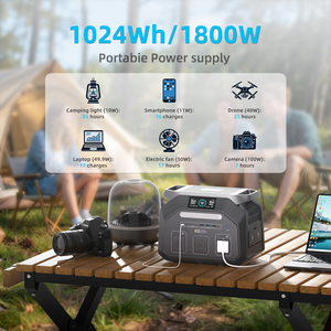 Smart Energy Storage Camping Pure Sine Wave LiFePO4 1024WH 1800w Portable Power Station With 100W 200W 400W 500W <b>Solar</b> <b>Panels</b> - Product Image 5