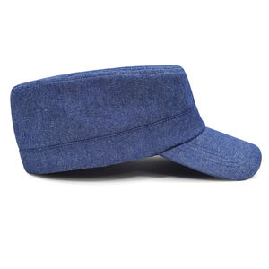 Gorra de Capitán de Mezclilla de Algodón de Moda Primavera-Verano al por Mayor, Gorra Plana para Hombre, Gorra Deportiva de Corona Plana - Product Image 4