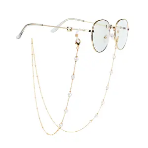 金合金珍珠玫瑰项链太阳镜链面罩链太阳镜眼镜链