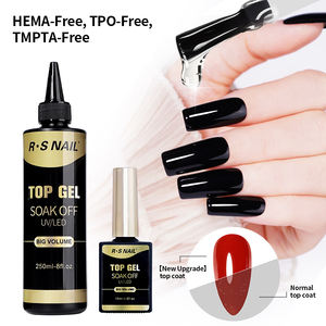 Suministros para Fábrica de Uñas RS, Base y Capa Superior de Gel al por Mayor, Recarga de 250 ml, Capa Superior de Larga Duración y Alto Brillo, Esmalte de Gel para Uñas sin Limpieza - Product Image 1