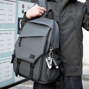 Custom Men's Black Anti-Theft Fashion Summer Waterproof Polyester Portable Laptop <b>Backpack</b> with USB Port for <b>College</b> & School - Product Image 3