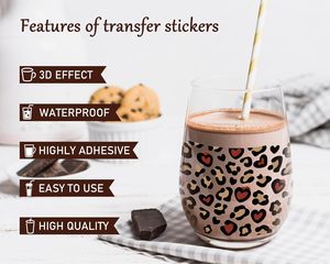 Transferts UV DTF personnalisés à motif léopard, autocollants UV DTF imperméables à appliquer par frottement pour verre de 16 oz, artisanat en bois DIY, cadeaux pour la fête des mères - Product Image 4