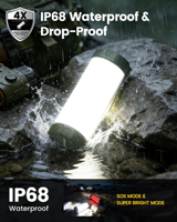 Lampe de camping portable étanche IP68 à 106 LED, rechargeable par USB 5000 mAh, avec fonction SOS, idéale pour la randonnée et les situations d'urgence (vente en gros)