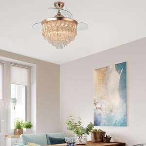 Factory Price 42-inch Matte Black Modern DC Motor <b>LED</b> <b>Ceiling</b> <b>Fan</b> <b>Light</b> <b>with</b> 6-Speed for Living Room - Product Image 3