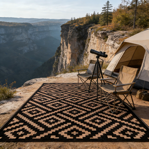 Tapis de patio réversible élégant en polypropylène tressé pour camping-car et caravane - Product Image 6