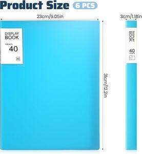 Plastic Sleeves Large Capacity 40 Pocket Display Presentation Book Display Art <strong>Portfolio</strong> <strong>Folder</strong> with Clear Sheet Protectors - Product Image 2