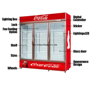 Refrigerador à prova de ar, superfície 1000l vertical vidro porta exibição resfriador de ar cerveja flor comercial showcase geladeira