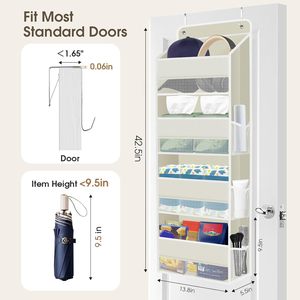 Organizador para colgar sobre la puerta con 10 compartimentos y ventana transparente para usar en el armario, baño o dormitorio. - Product Image 2