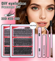 D-Curve 300 pièces Kit de cils mixtes synthétiques réutilisables et imperméables, best-seller pour un look naturel DIY