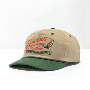 Gorras Trucker Verdes con Visera Curva, 5 Paneles, Logotipo Bordado Personalizado, Gorra de Pesca, Gorras de Béisbol con Cierre a Presión y Cuerda, Hechas en Vietnam - Product Image 4