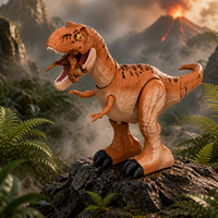 Mainan Robot Hewan Tyrannosaurus Rex Elektronik Berjalan Realistis K38 yang Laris untuk Anak-anak.