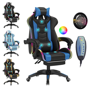 Estación de altavoces de masaje de EE. UU. más vendida, silla de juego de <span class=keywords><strong>Gamer</strong></span> de oficina roja para juegos de ordenador <span class=keywords><strong>Pc</strong></span> - Product Image 3