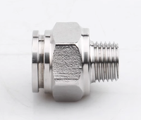 Connecteurs pneumatiques en acier inoxydable, adaptateur rapide à brancher, filetage mâle NPT, raccord pneumatique droit à pousser