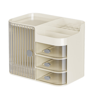 Cosmetic Storage <b>Box</b> With Drawers Multi Functional <b>Makeup</b> Organizer Desktop Skincare Holder Large Capacity 3 Tier Design - Product Image 4