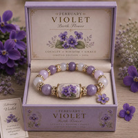 Dezember Geburtsstein Blumen-Öltropfen-Rosenanhänger Chalcedon-Legierung Armband Unisex Yiwu Herkunft