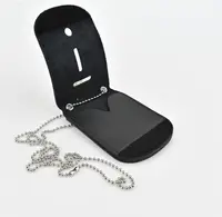 Police Badge Necklace With Leather Backer
