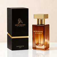 Flacon de parfum vide de luxe personnalisé en usine, vaporisateur 30ml 50ml 100ml, flacon de parfum noir rectangulaire avec couvercle doré